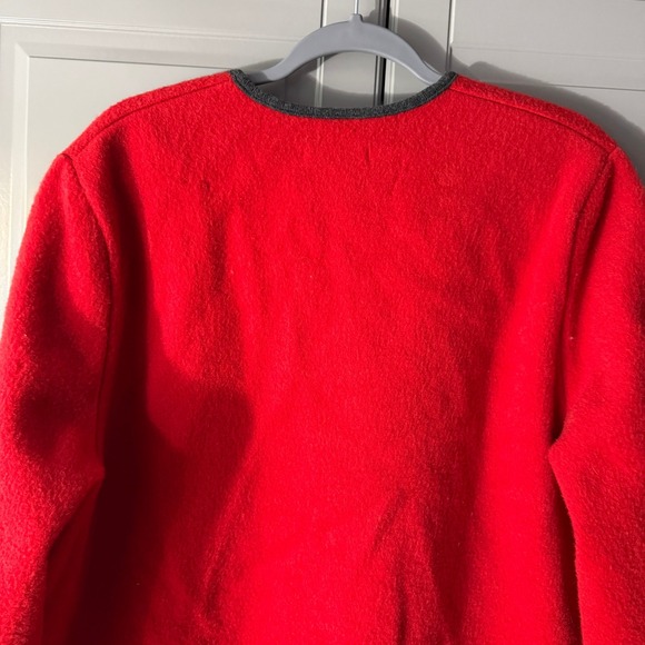 Gira Puccino Vintage Cottagecore‎ Embroidered Italian Wool Jacket, Red Gray,L/XL - Picture 6 of 10